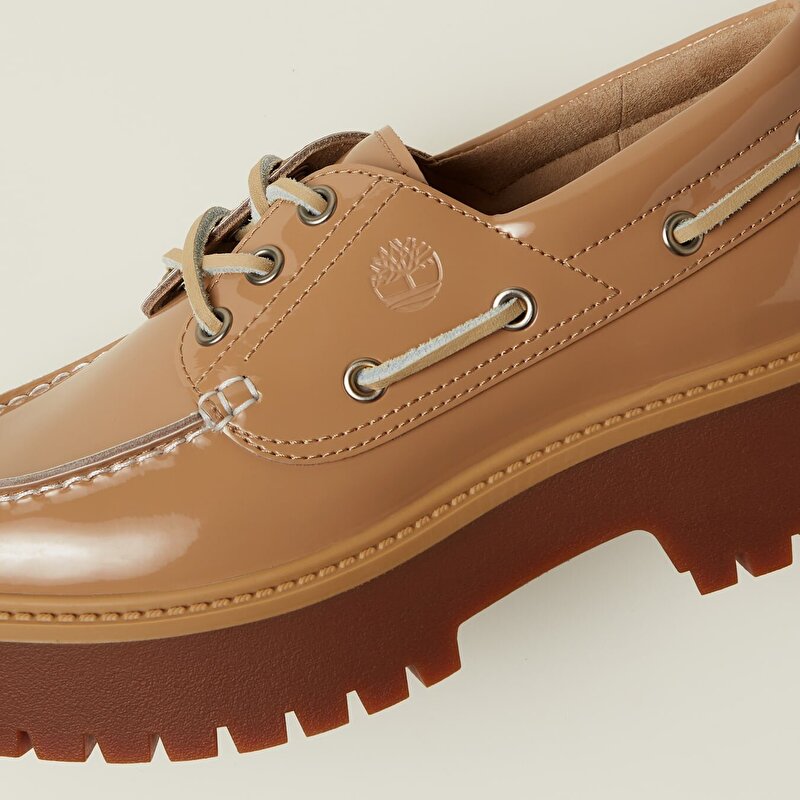 Kadın Stone Street Platform Bej Tekne Ayakkabısı