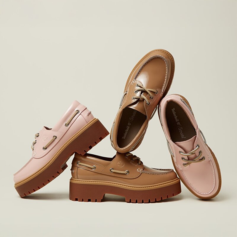 Kadın Stone Street Platform Bej Tekne Ayakkabısı