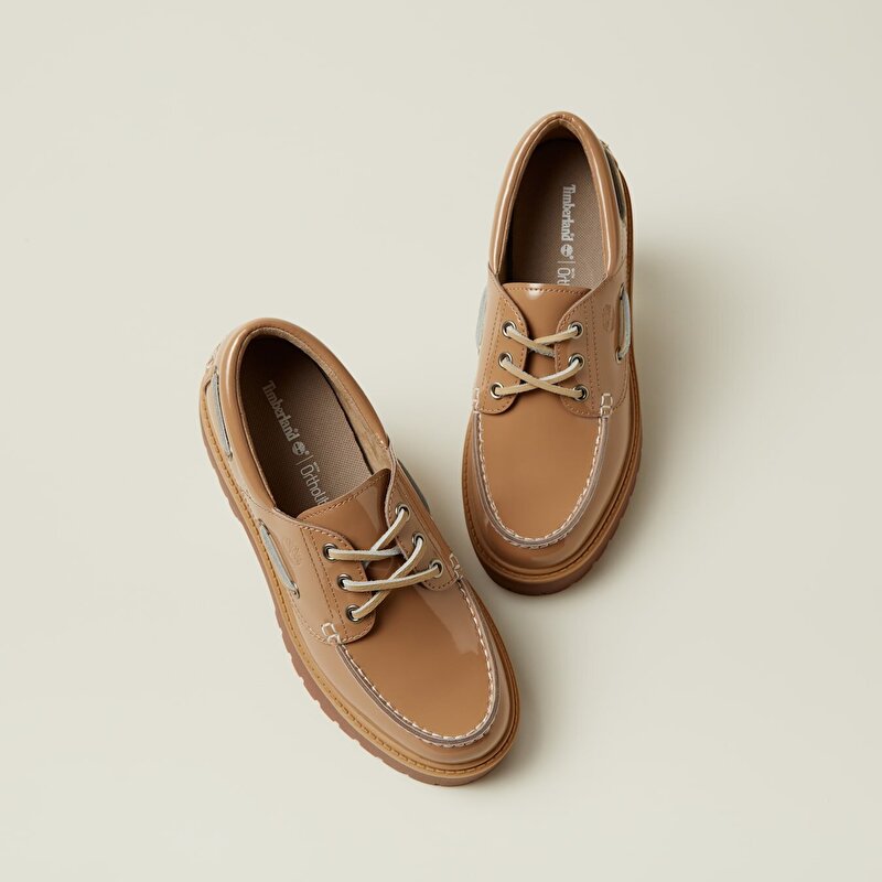 Kadın Stone Street Platform Bej Tekne Ayakkabısı