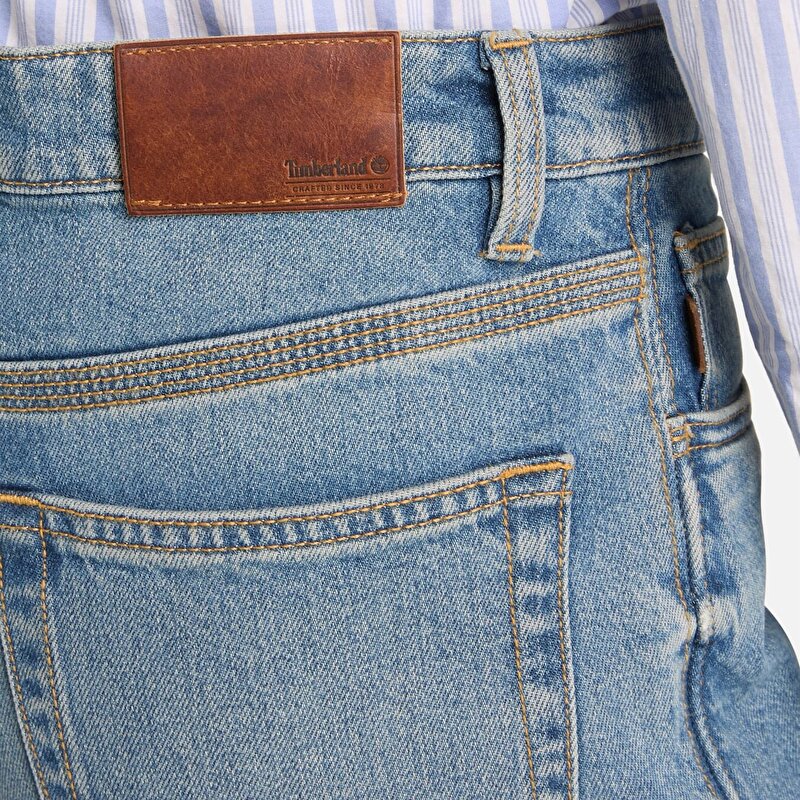 Kadın Düz Kesim Açık Mavi Denim Pantolon