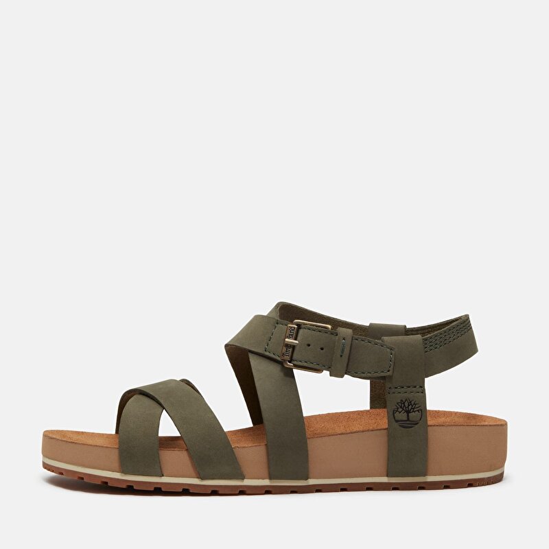 Kadın Malibu Waves Koyu Yeşil Arkadan Bantlı Sandalet