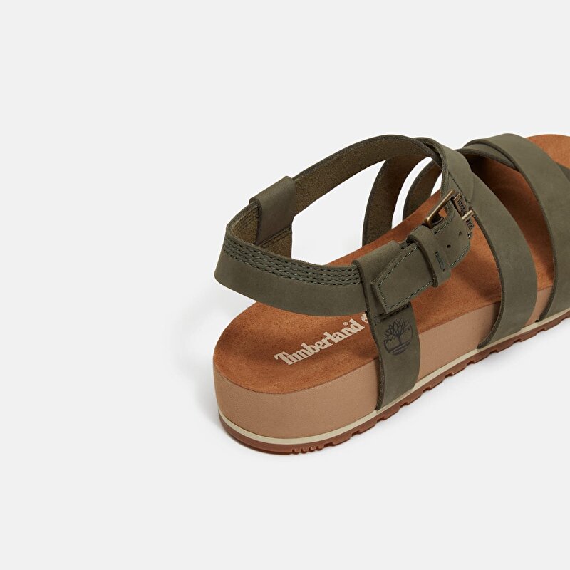 Kadın Malibu Waves Koyu Yeşil Arkadan Bantlı Sandalet