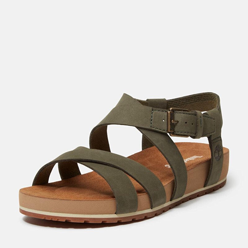 Kadın Malibu Waves Koyu Yeşil Arkadan Bantlı Sandalet