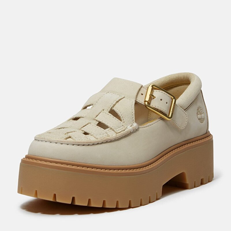 Kadın Stone Street Tokalı Açık Bej Platform Ayakkabı