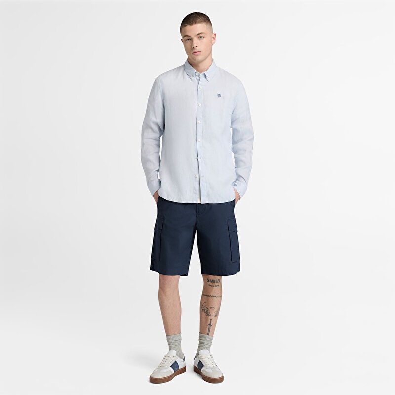 Erkek Lacivert Brookline Poplin Kargo Şort