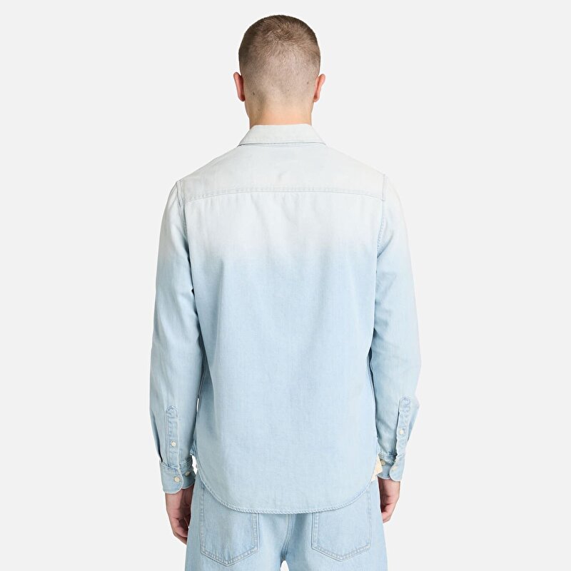 Erkek Açık Mavi Denim Gömlek