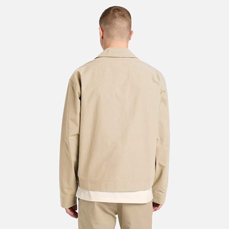 Erkek Stratham Dayanıklı Bej Su İtici Pamuk Bomber Mont