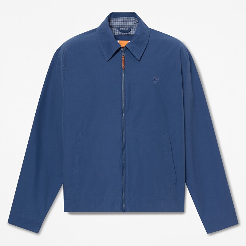 Erkek Stratham Koyu Mavi Su İtici Pamuk Bomber Mont