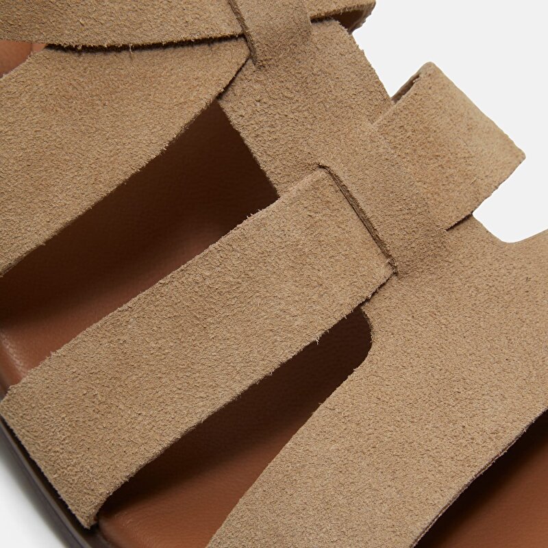 Kadın Bellevaux Fisherman Bej Süet Sandalet