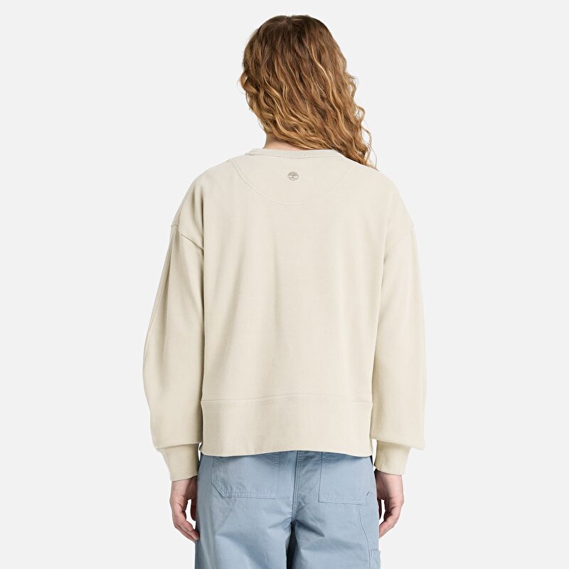Kadın Lush Bej Bisiklet Yaka Sweatshirt