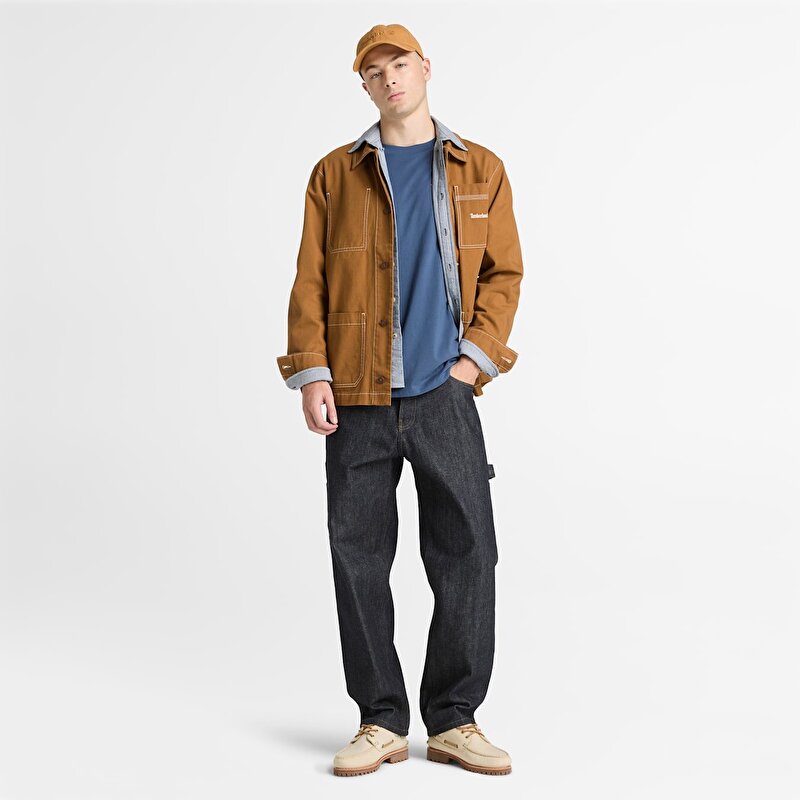 Erkek Magnet Grafik Baskılı Koyu Mavi Tişört