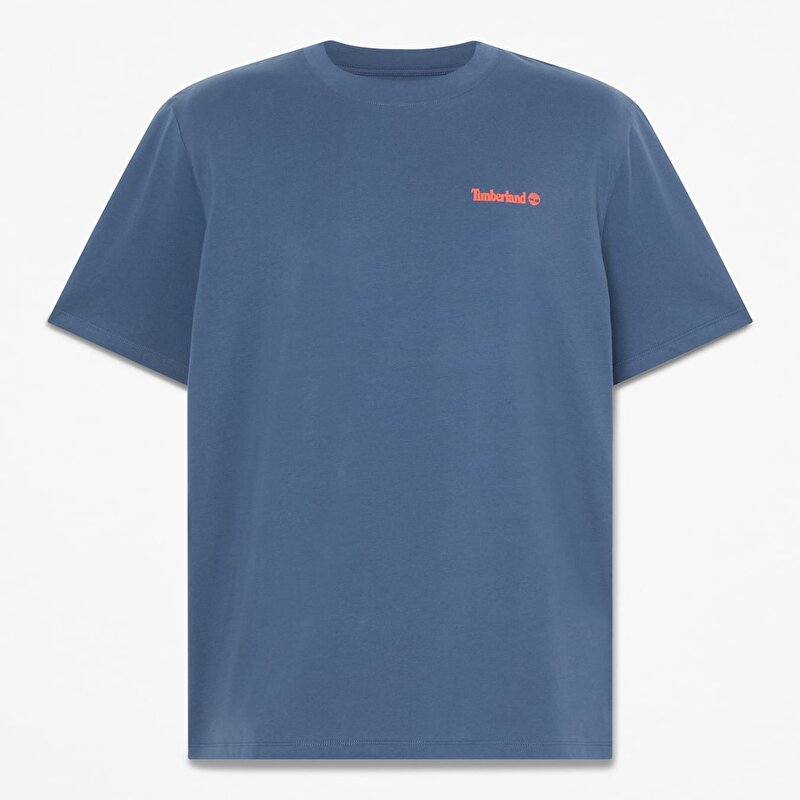 Erkek Magnet Grafik Baskılı Koyu Mavi Tişört