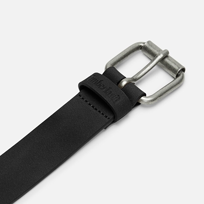 Erkek Siyah Dikey Kesimli 35 mm Nubuk Kemer