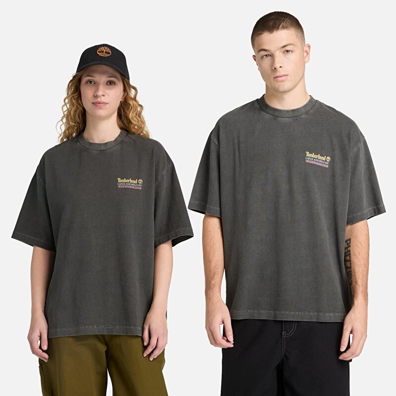 Unisex "Fly Fishing" Grafik Baskılı Siyah Tişört