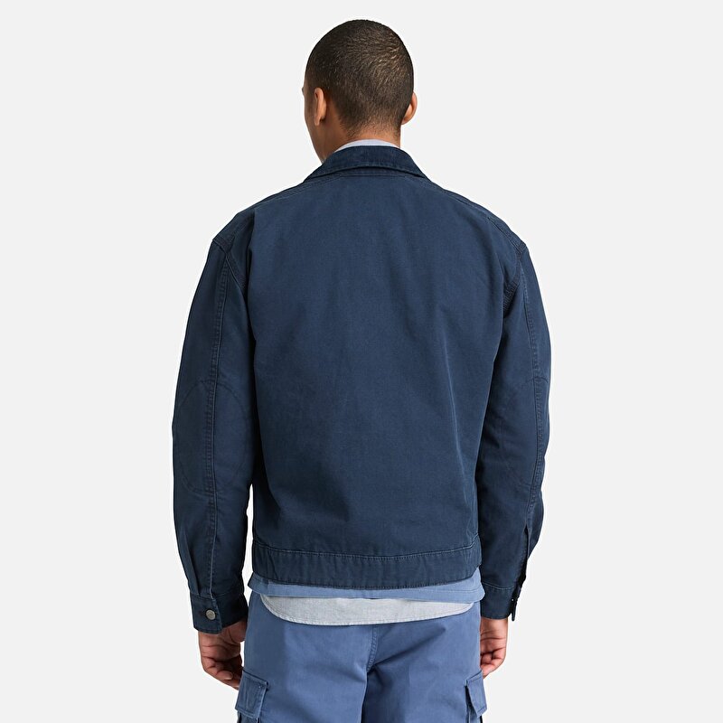 Erkek Stafford Koyu Mavi Kanvas Ceket