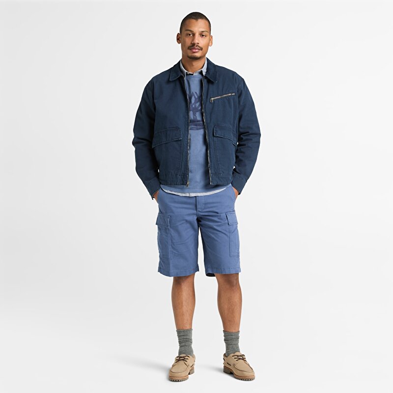 Erkek Stafford Koyu Mavi Kanvas Ceket