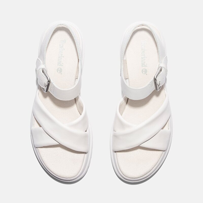 Kadın Beyaz London Vibe Arkadan Bantlı Sandalet