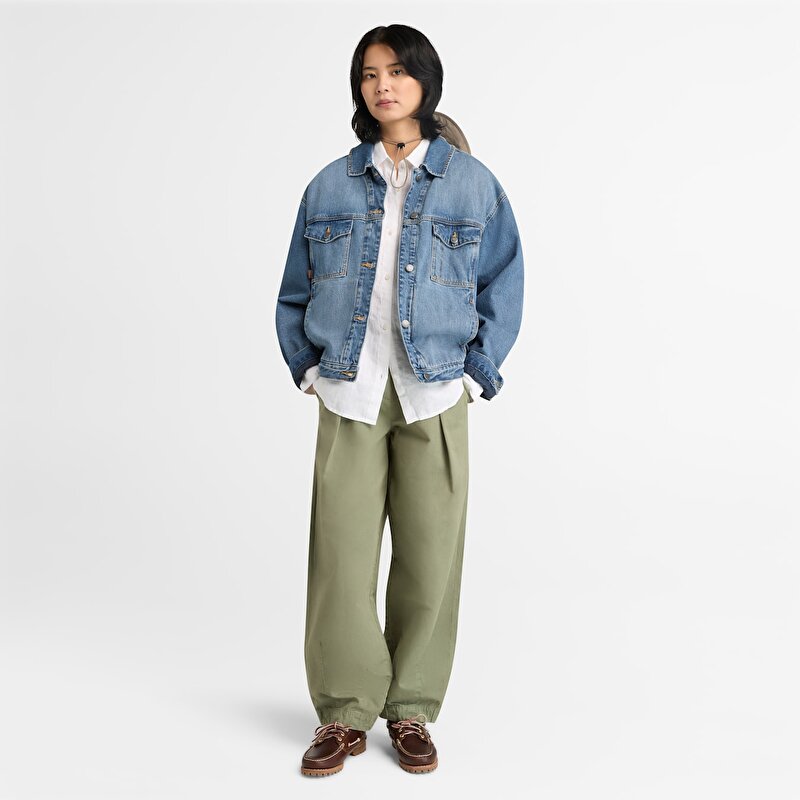 Kadın Uzun Kollu Beyaz Keten Gömlek