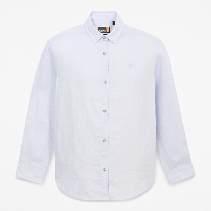 Kadın Uzun Kollu Gri Keten Gömlek