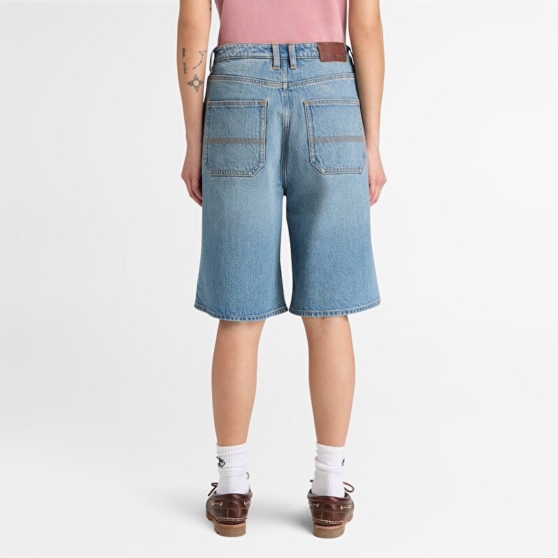 Kadın Gri Denim Şort