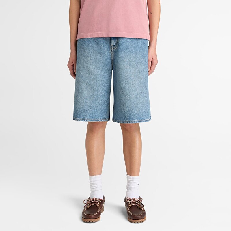 Kadın Gri Denim Şort