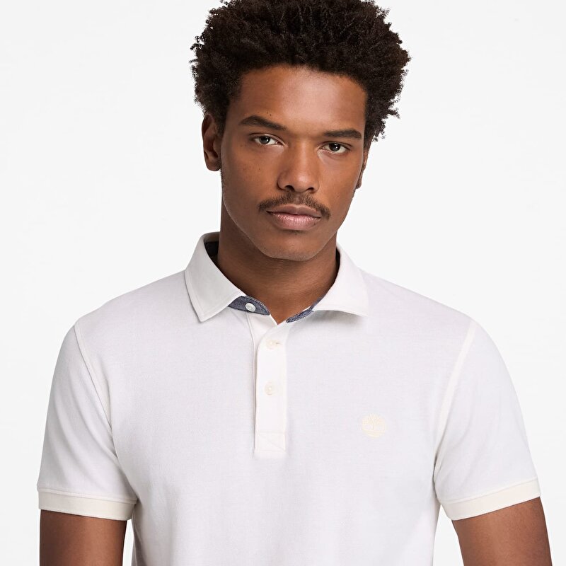 Erkek Baboosic Brook Oxford Kısa Kollu Beyaz Polo Tişört