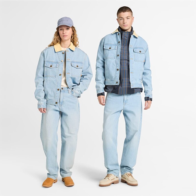 Unisex Gri Denim Ceket
