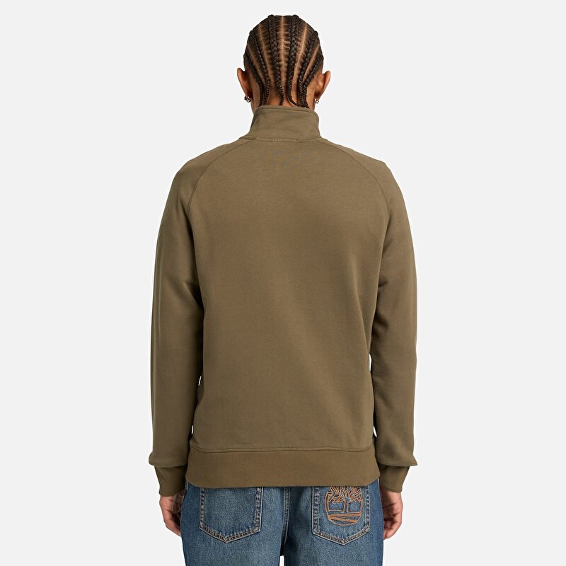 Erkek Exeter River Yeşil/Kahverengi Tam Fermuarlı Sweatshirt