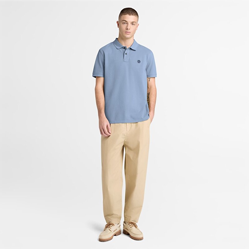 Erkek Miller's River Mavi Kısa Kollu Pike Polo Tişört