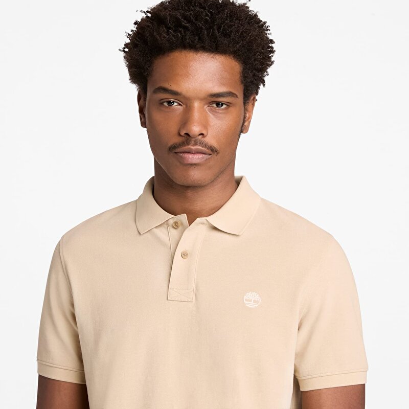 Erkek Miller's River Kısa Kollu Bej Pike Polo Tişört