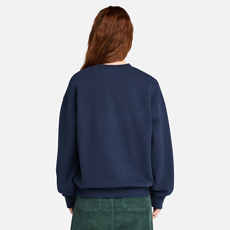 Brushed Back Chest Graphic Crew Sweatshi