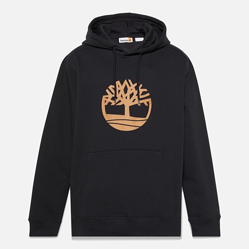 Erkek Timberland® Ağaç Logolu Siyah Kapüşonlu