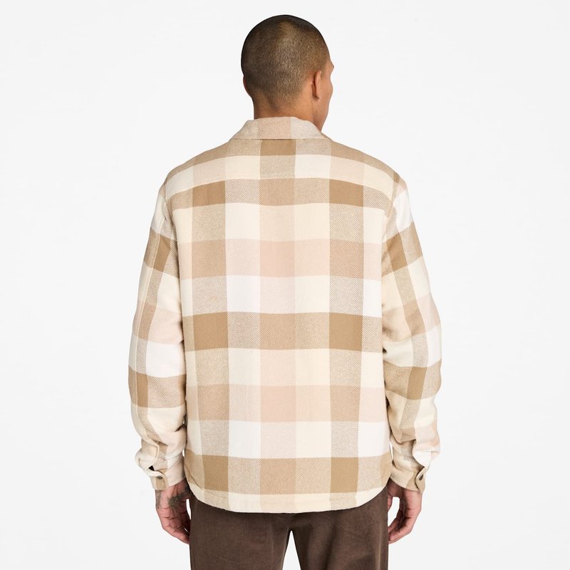 Erkek Bej Uzun Tüylü Astarlı Overshirt