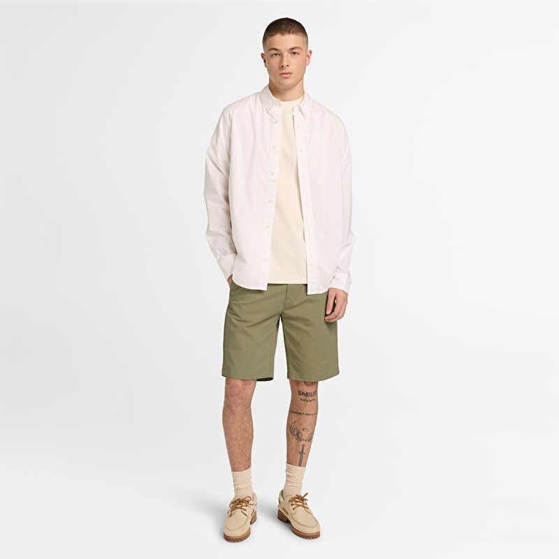 Erkek Yeşil Claremont Twill Slim Chino Şort
