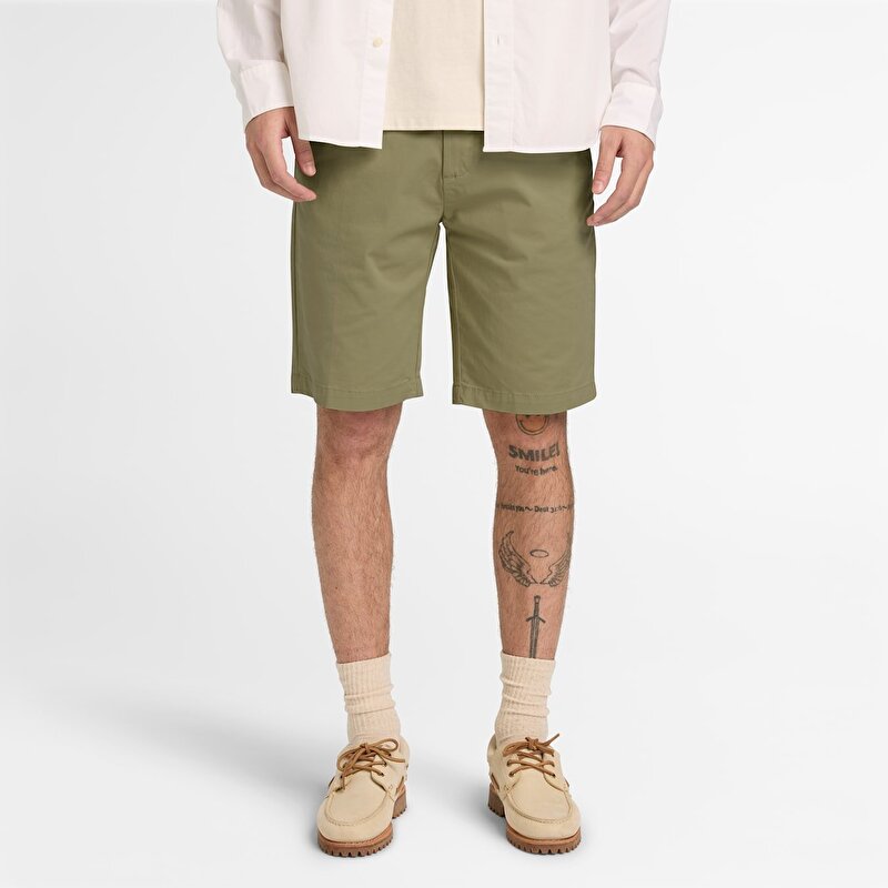 Erkek Yeşil Claremont Twill Slim Chino Şort