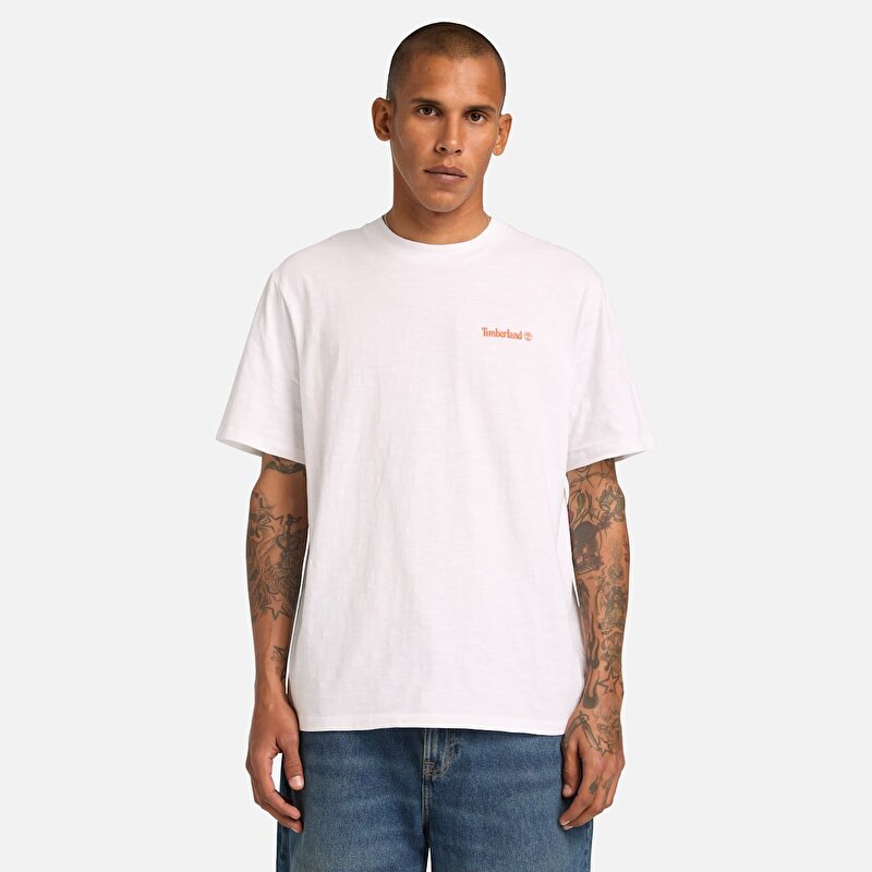 Unisex Beyaz "Fishing Photo" Grafik Baskılı Tişört