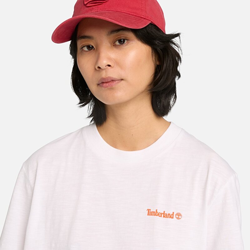 Unisex Beyaz "Fishing Photo" Grafik Baskılı Tişört