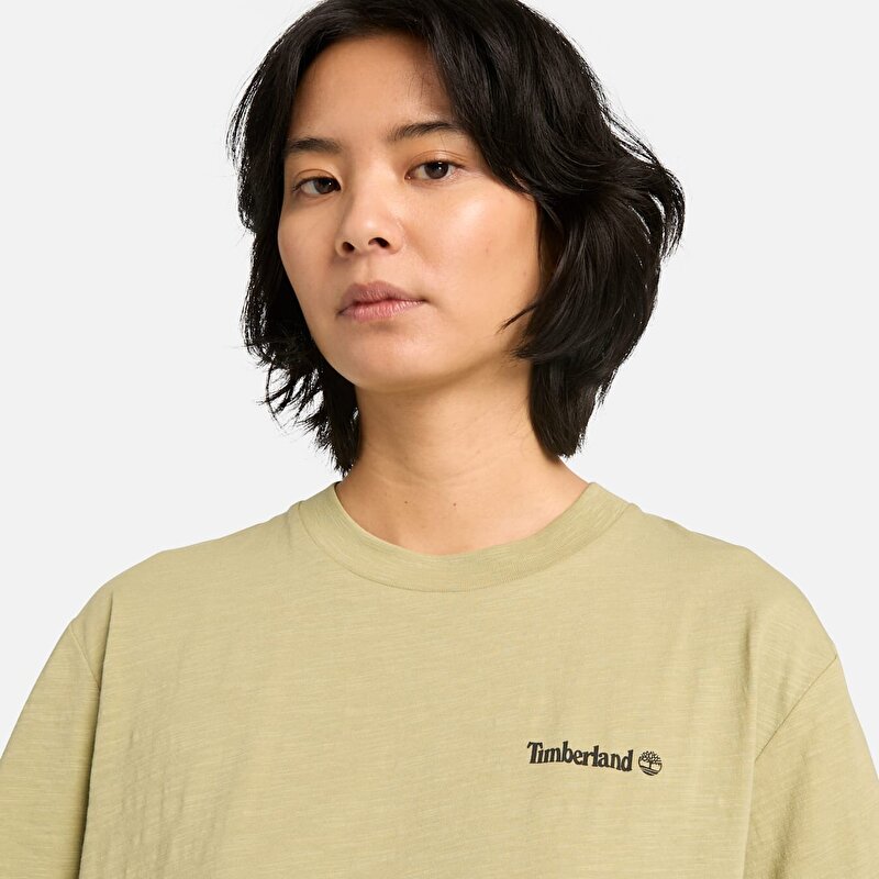 Unisex Yeşil "Fishing Photo" Grafik Baskılı Tişört