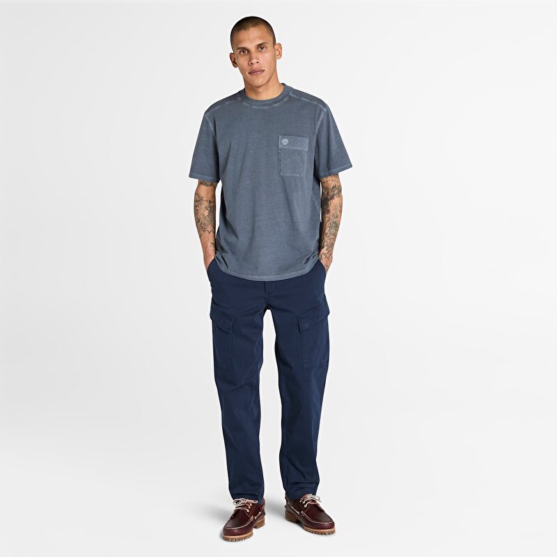 Erkek Koyu Mavi Merrymack River Garment Dye Tişört