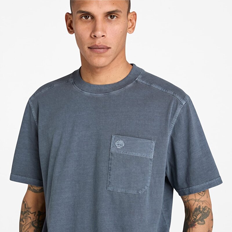 Erkek Koyu Mavi Merrymack River Garment Dye Tişört