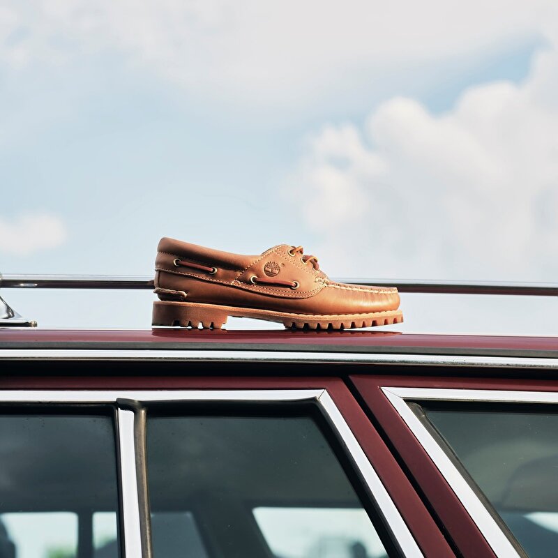 Erkek Kahverengi Timberland® Authentic 3 Delikli El Yapımı Tekne Ayakkabısı