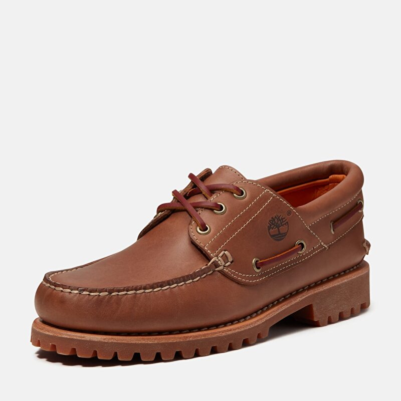 Erkek Kahverengi Timberland® Authentic 3 Delikli El Yapımı Tekne Ayakkabısı