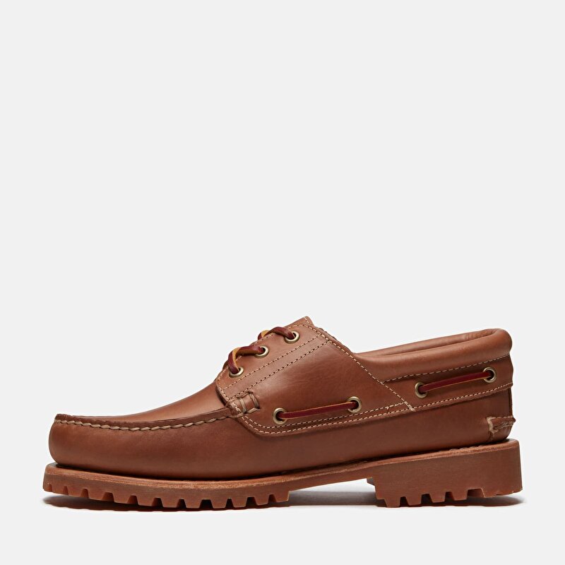 Erkek Kahverengi Timberland® Authentic 3 Delikli El Yapımı Tekne Ayakkabısı