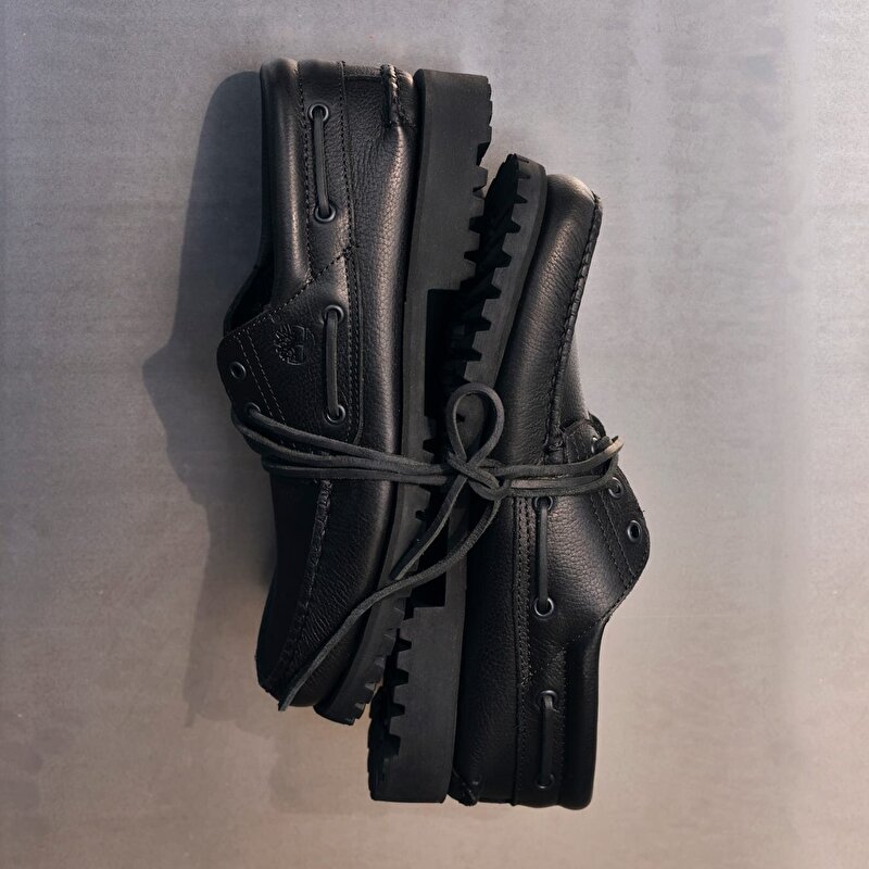Erkek Siyah Timberland® Authentic 3 Delikli El Yapımı Tekne Ayakkabısı