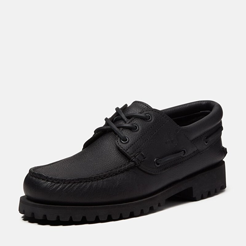 Erkek Siyah Timberland® Authentic 3 Delikli El Yapımı Tekne Ayakkabısı