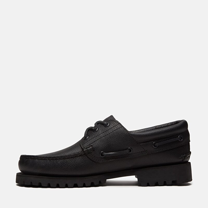 Erkek Siyah Timberland® Authentic 3 Delikli El Yapımı Tekne Ayakkabısı