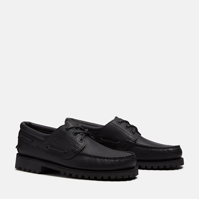 Erkek Siyah Timberland® Authentic 3 Delikli El Yapımı Tekne Ayakkabısı