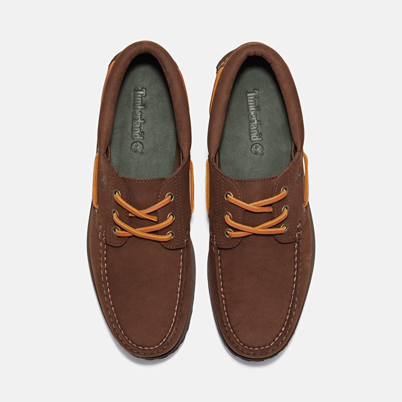 Erkek Koyu Kahverengi Timberland® Authentic 3 Delikli El Yapımı Tekne Ayakkabısı