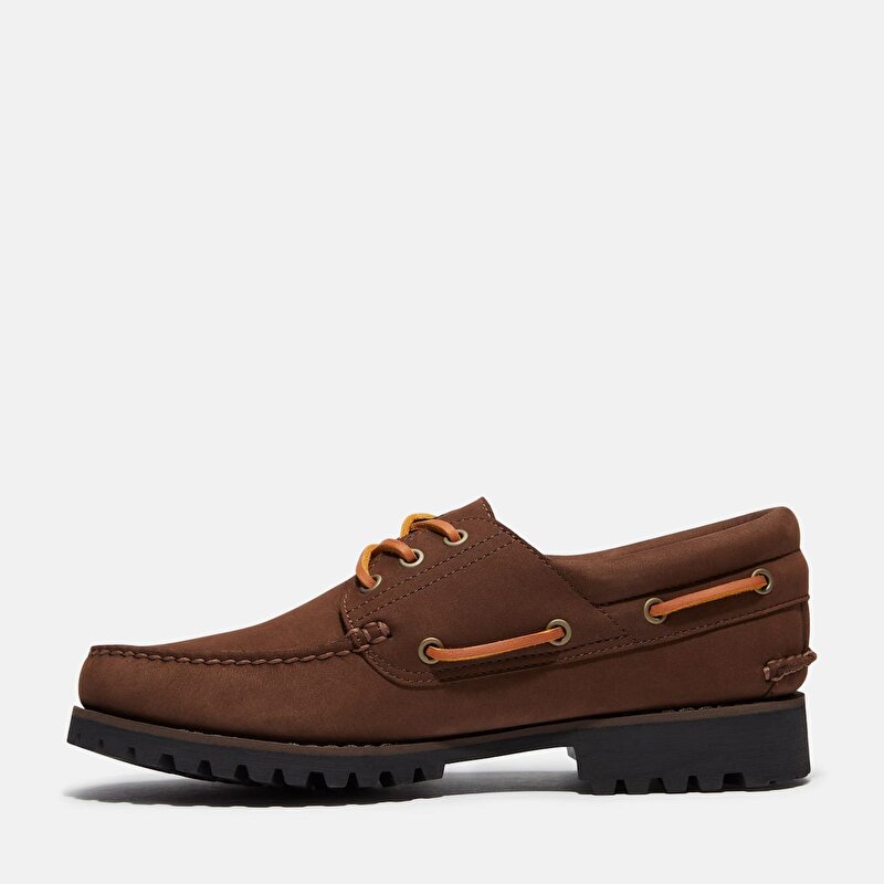 Erkek Koyu Kahverengi Timberland® Authentic 3 Delikli El Yapımı Tekne Ayakkabısı