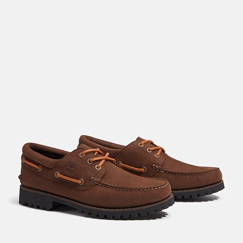 Erkek Koyu Kahverengi Timberland® Authentic 3 Delikli El Yapımı Tekne Ayakkabısı